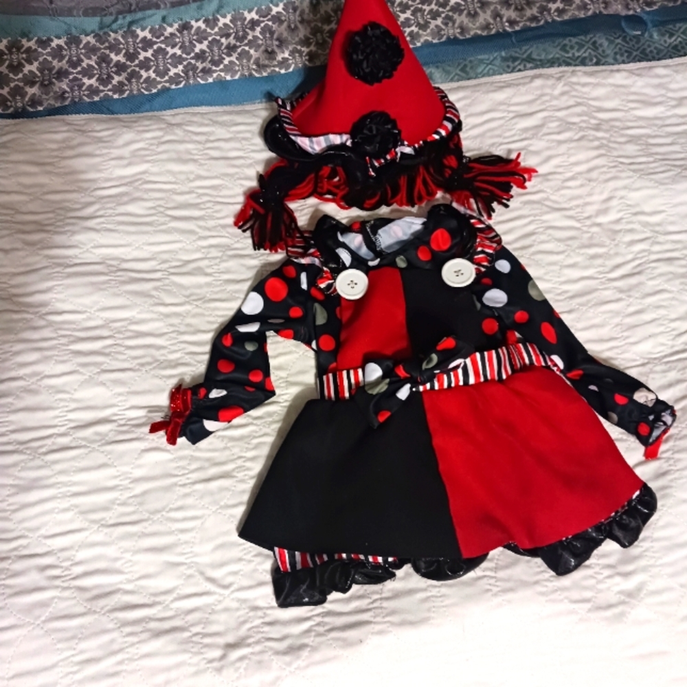NWOT SPIRT 6-12 MONTHS CLOWN COSTUME GIRLS